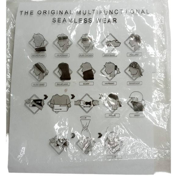 Orange Black Bandana Flames Face Mask Neck Gaiter Do Rag Halloween Costume - Picture 7 of 12